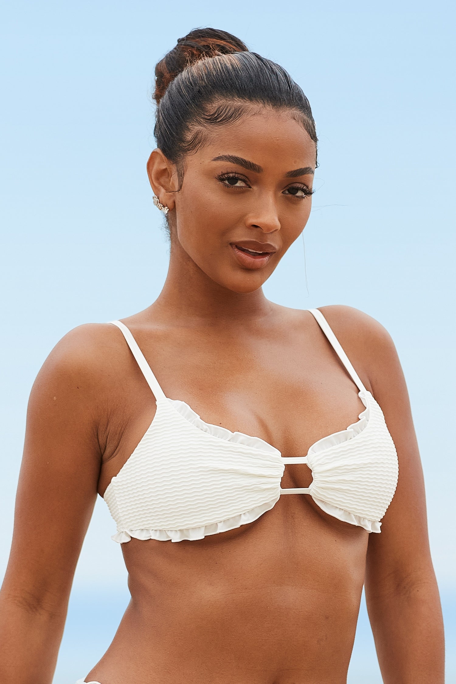 Hawaii Textured Bikini Top - Cream – Lounge Underwear