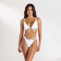 Bamboo Triangle Bra - All White