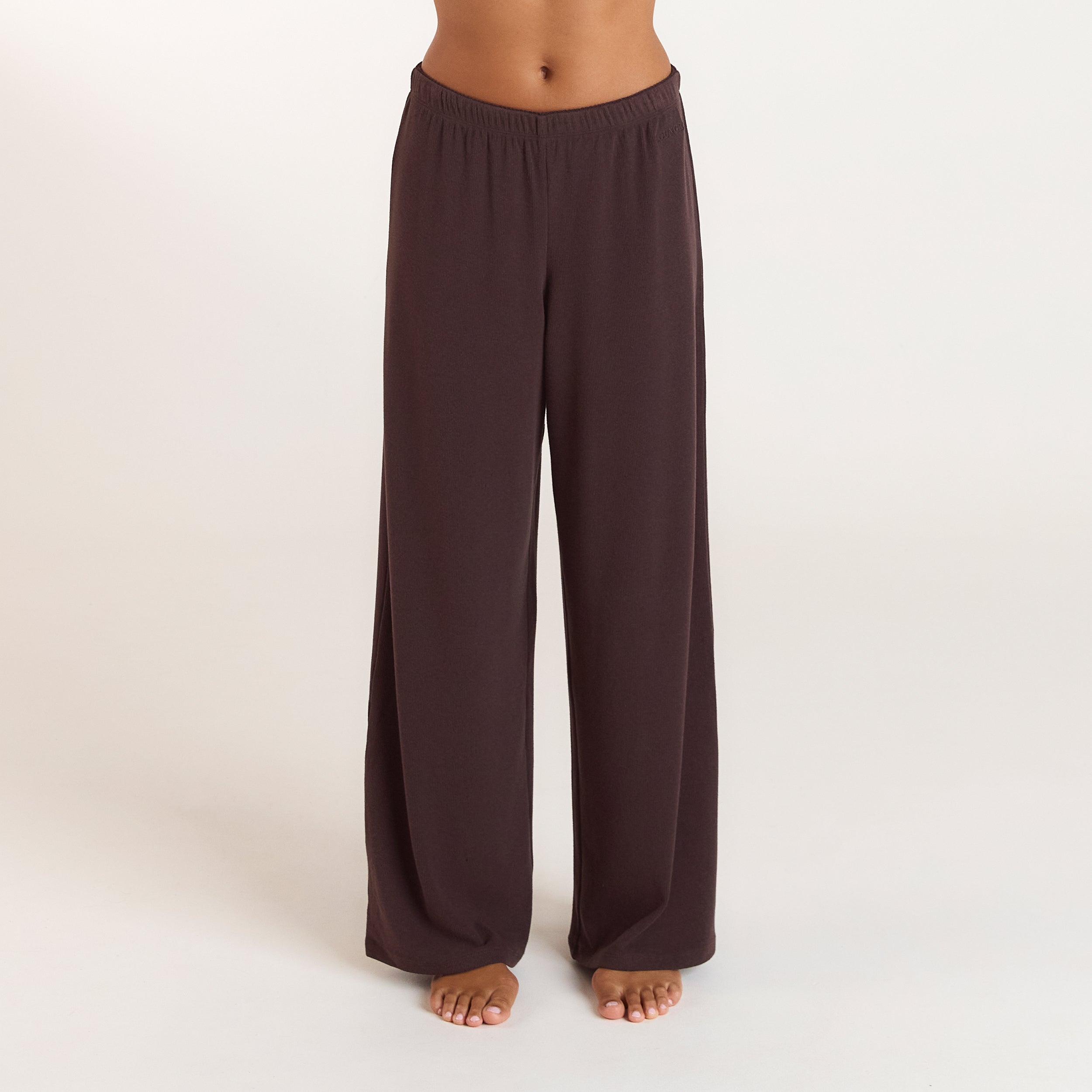 Ribbed Pajama Pants - Dark Chocolate