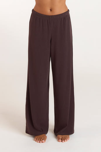 Ribbed Pajama Pants - Dark Chocolate