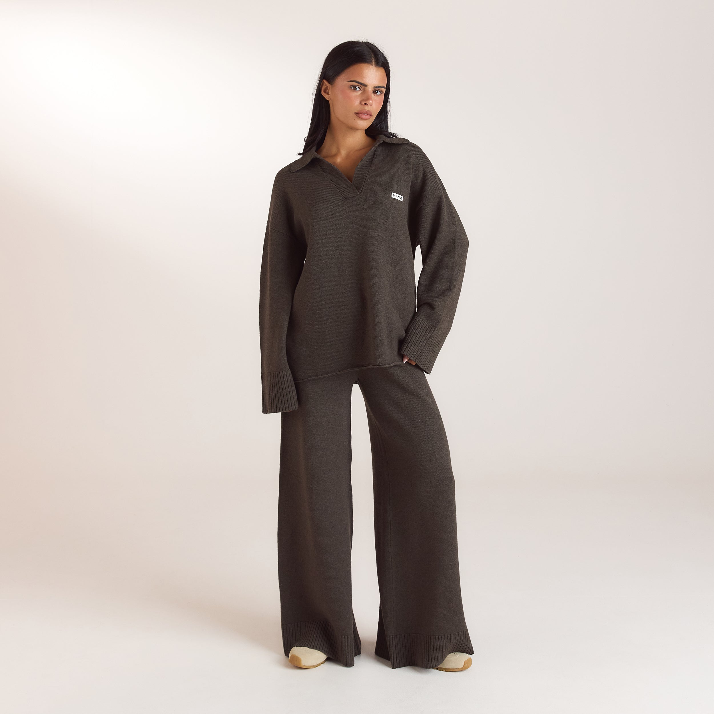 Half Placket Knitted Jumper - Moss Green alternate