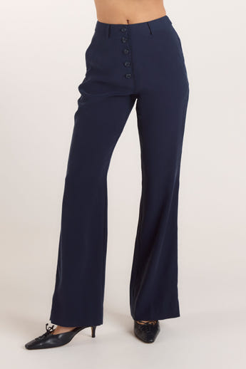 90s Straight-Leg Pants - Navy