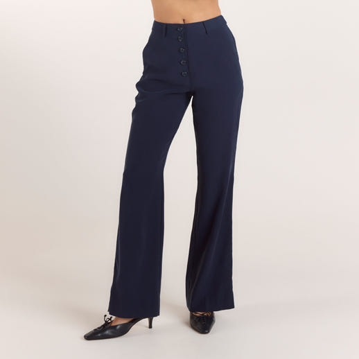 90s Straight-Leg Pants - Navy
