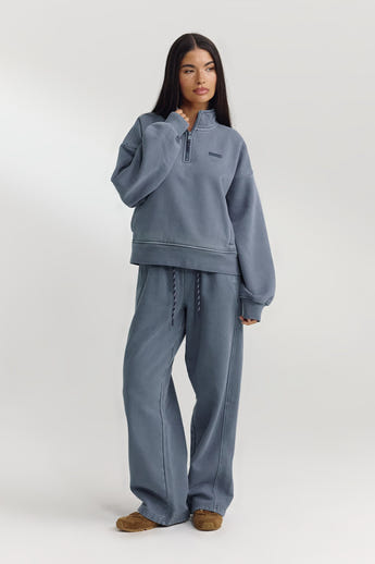 Straight-Leg Sweatpants - Washed Blue alternate