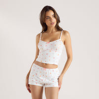 Modal Cami Pajama Top - White Fruits