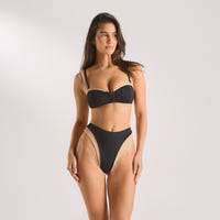 Monaco Bandeau Bikini Top - Black
