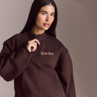 Lounge Living Quarter-Zip Jumper - Chocolate