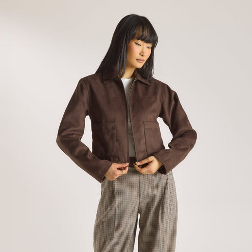 Suedette Jacket - Chocolate