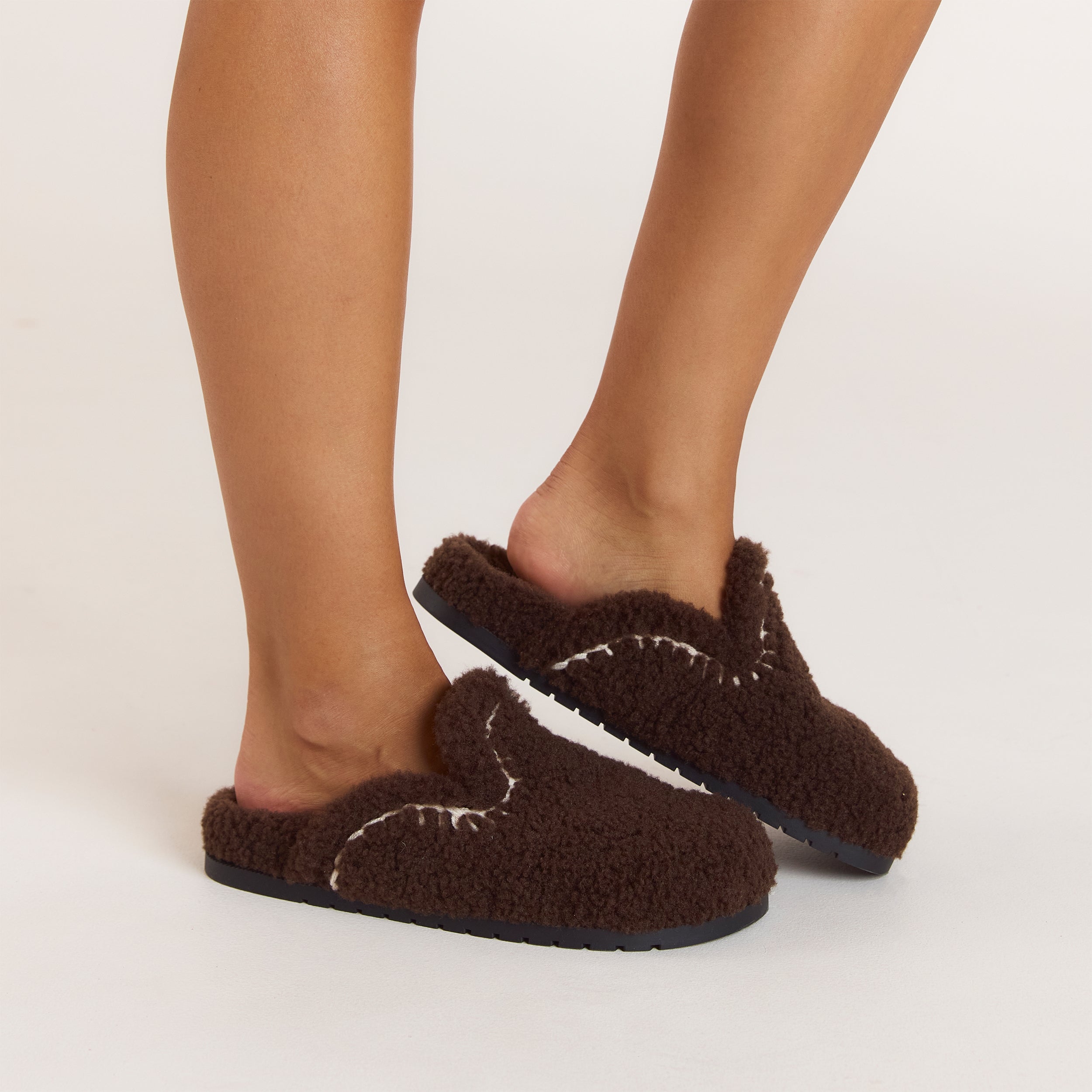 Anya Mule Slippers - Chocolate