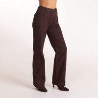 Denim Straight-Leg Jeans - Chocolate