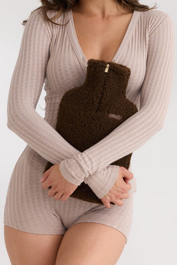 Teddy Hot Water Bottle - Dark Chocolate