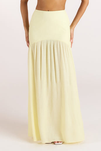 Sheer Maxi Skirt - Lemon