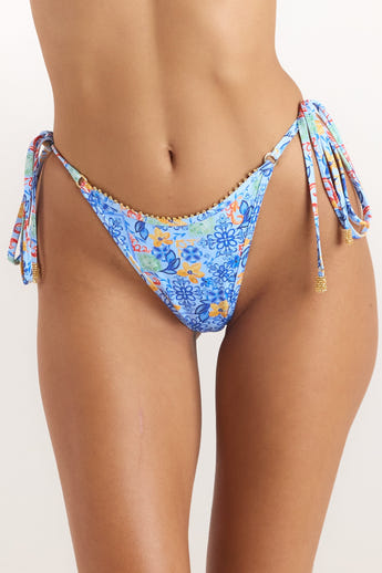 Mosaic Bikini Thong - Blue Print