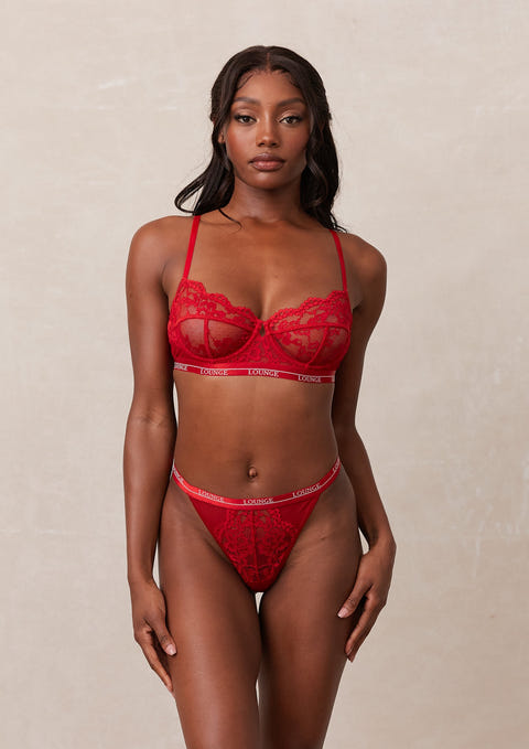 Lowkey In To You Bra and Panty Set - Burgundy