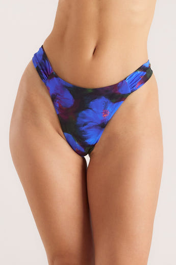 Midnight Tropics High-Leg Bikini Thong - Midnight Blue