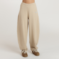 Barrel Leg Knitted Joggers - Oatmeal Marl