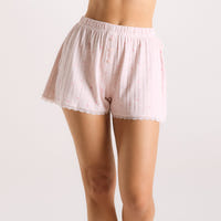 Pointelle Pajama Shorts - Pink Floral