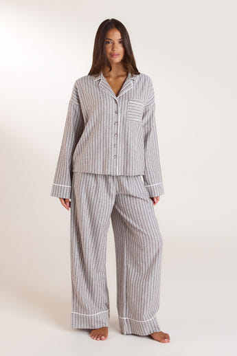 Stripe Pajama Pants - Chocolate alternate