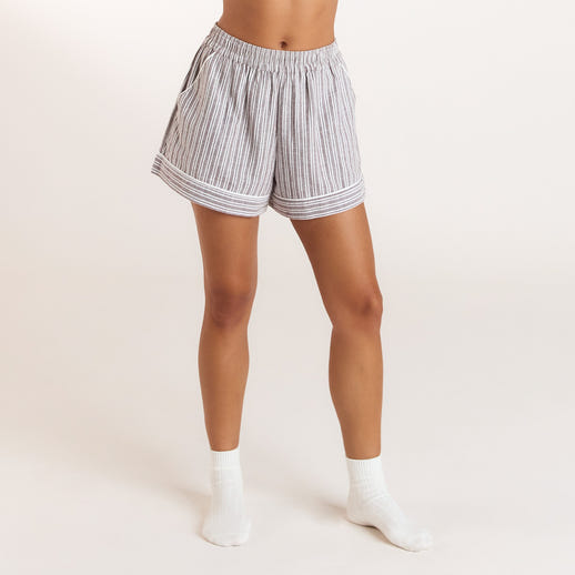 Stripe Pajama Shorts - Chocolate