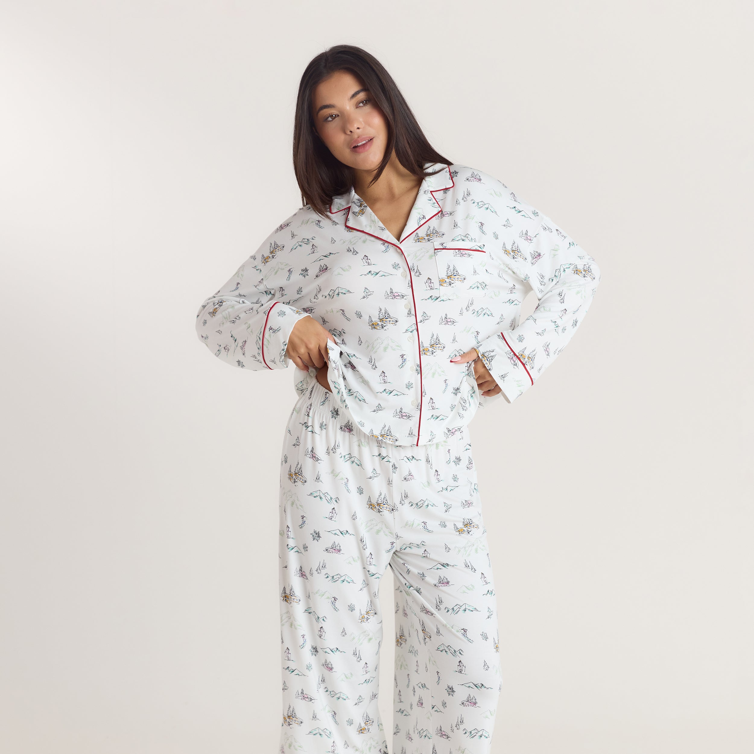 Alpine Dreams Pajama Shirt - Ski Print alternate