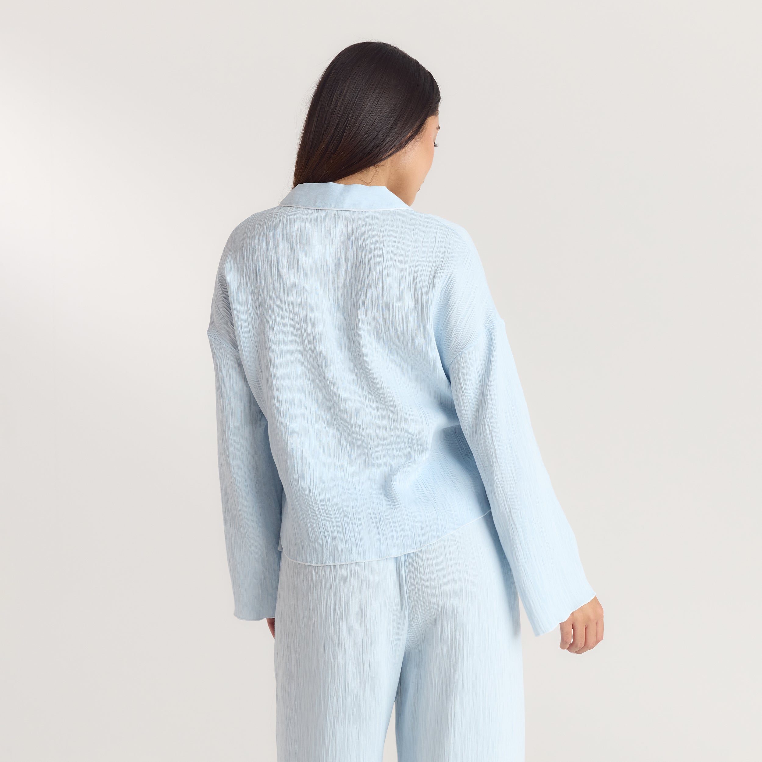Crinkle Pajama Shirt | Crinkle Pajama Shirt - Blue