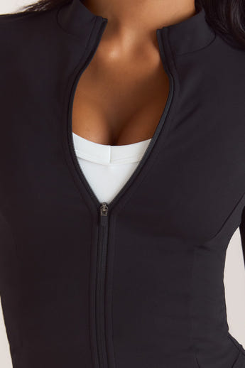 ContourSoft™ Cinch Zip-Up Jacket - Black alternate