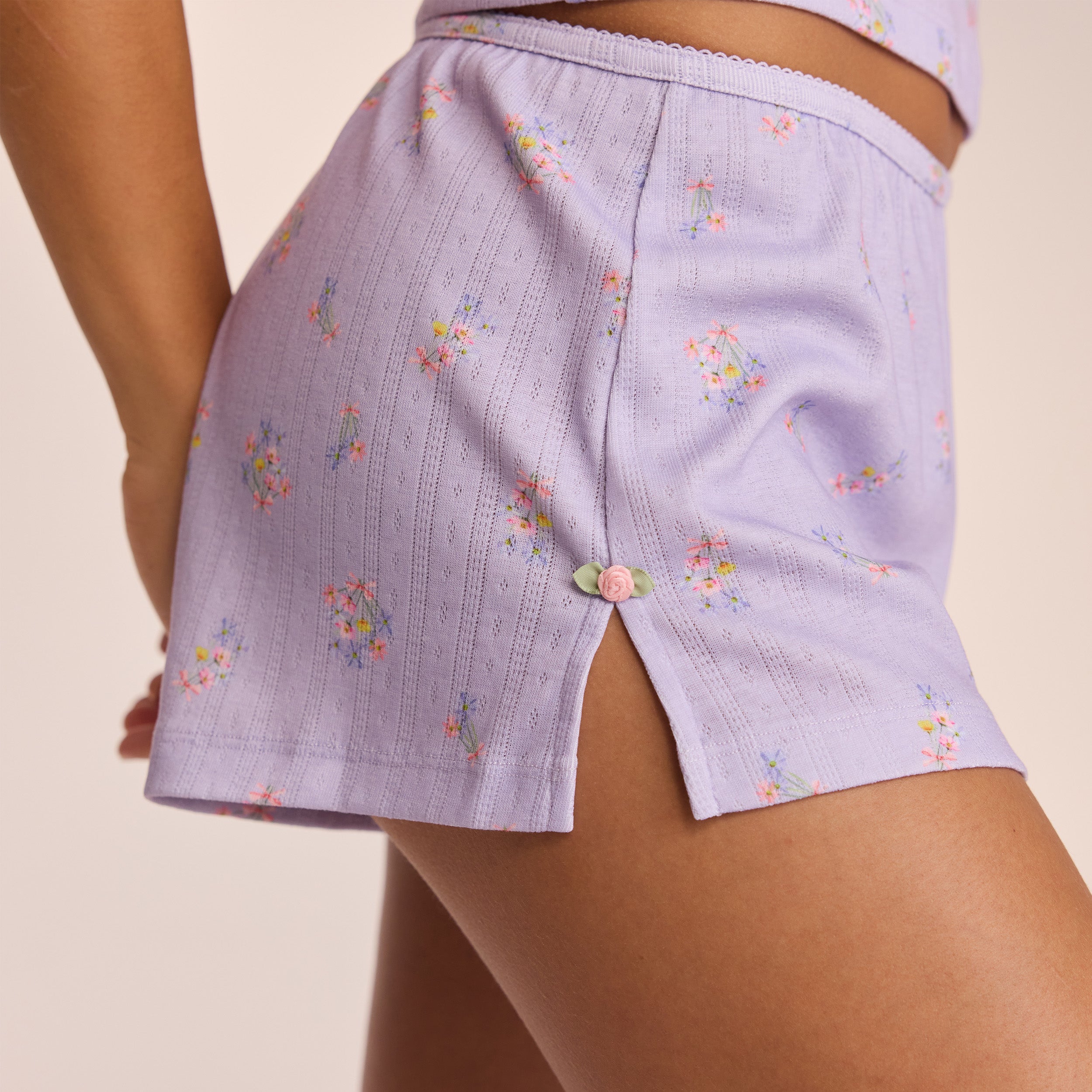 Pointelle Pajama Shorts  | Ava, XS