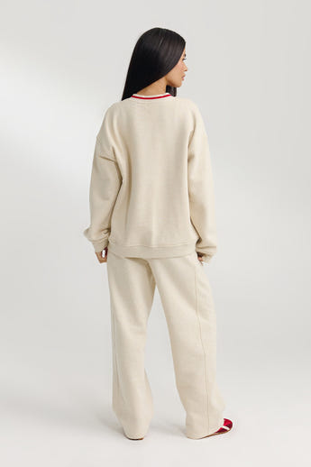 V-Neck Sweater - Oat Marl alternate