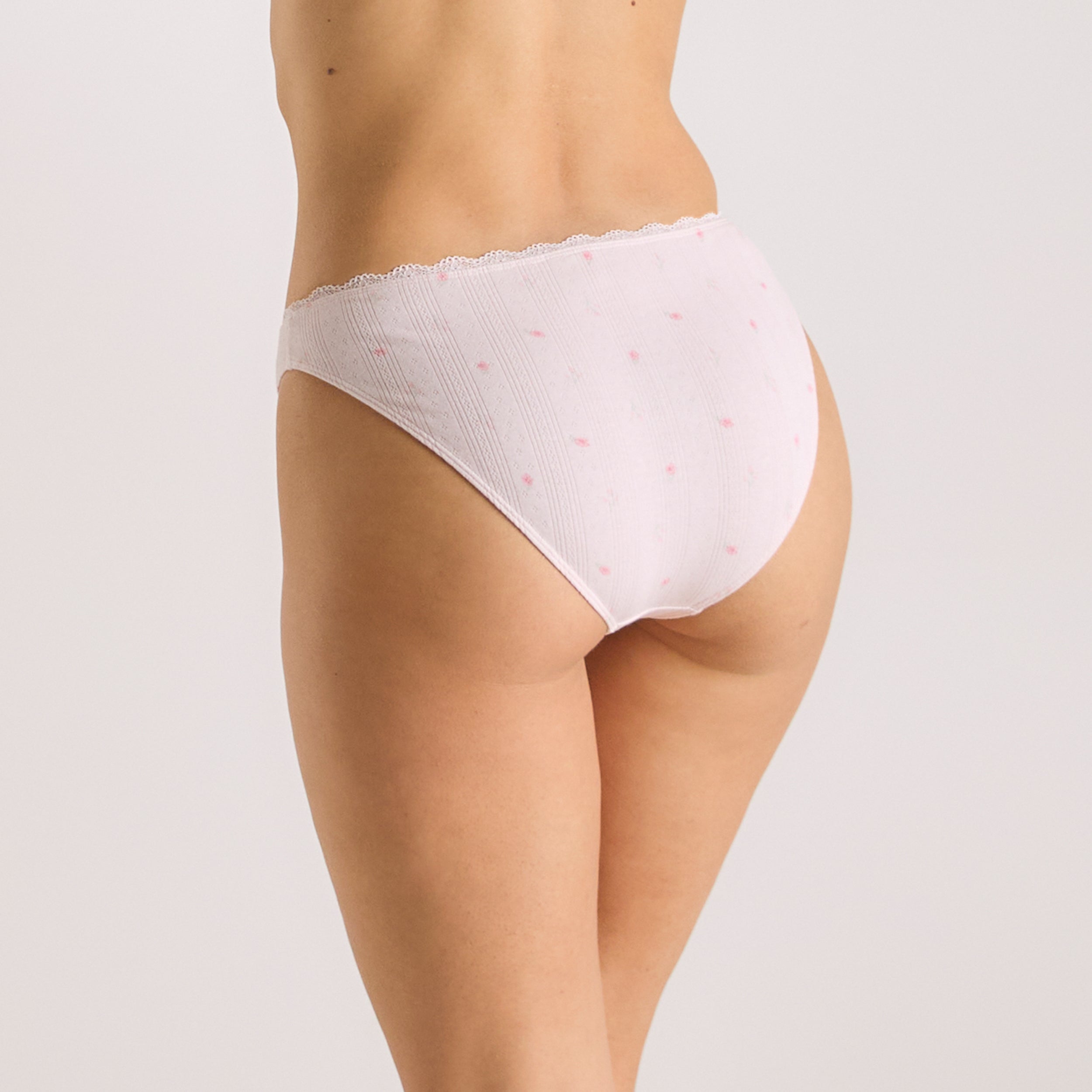 Pointelle Briefs | Pointelle Briefs - Pink Floral