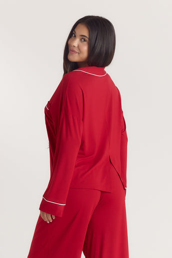 Alpine Dreams Pajama Shirt - Red alternate