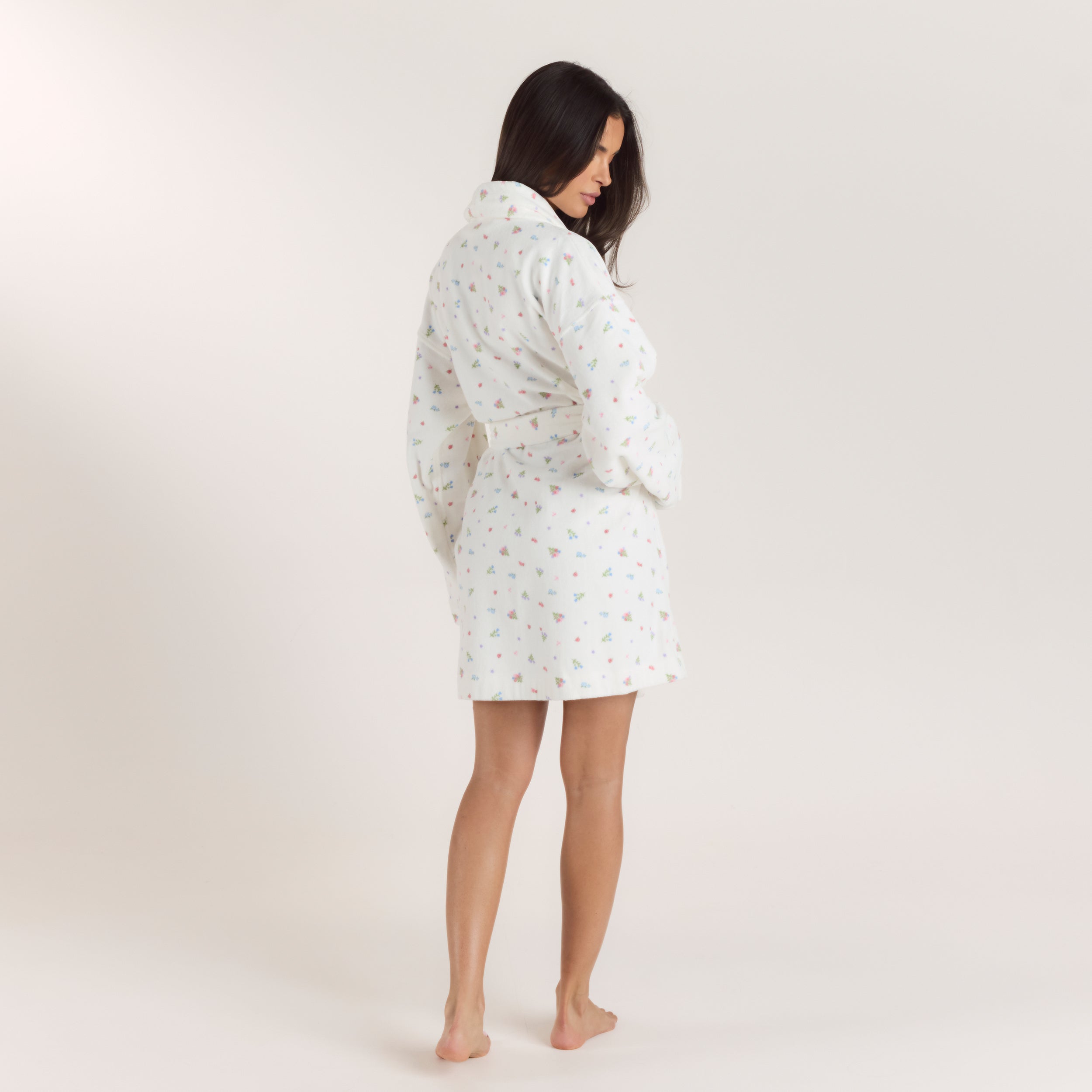Towelling Bathrobe | Towelling Bathrobe - White Print
