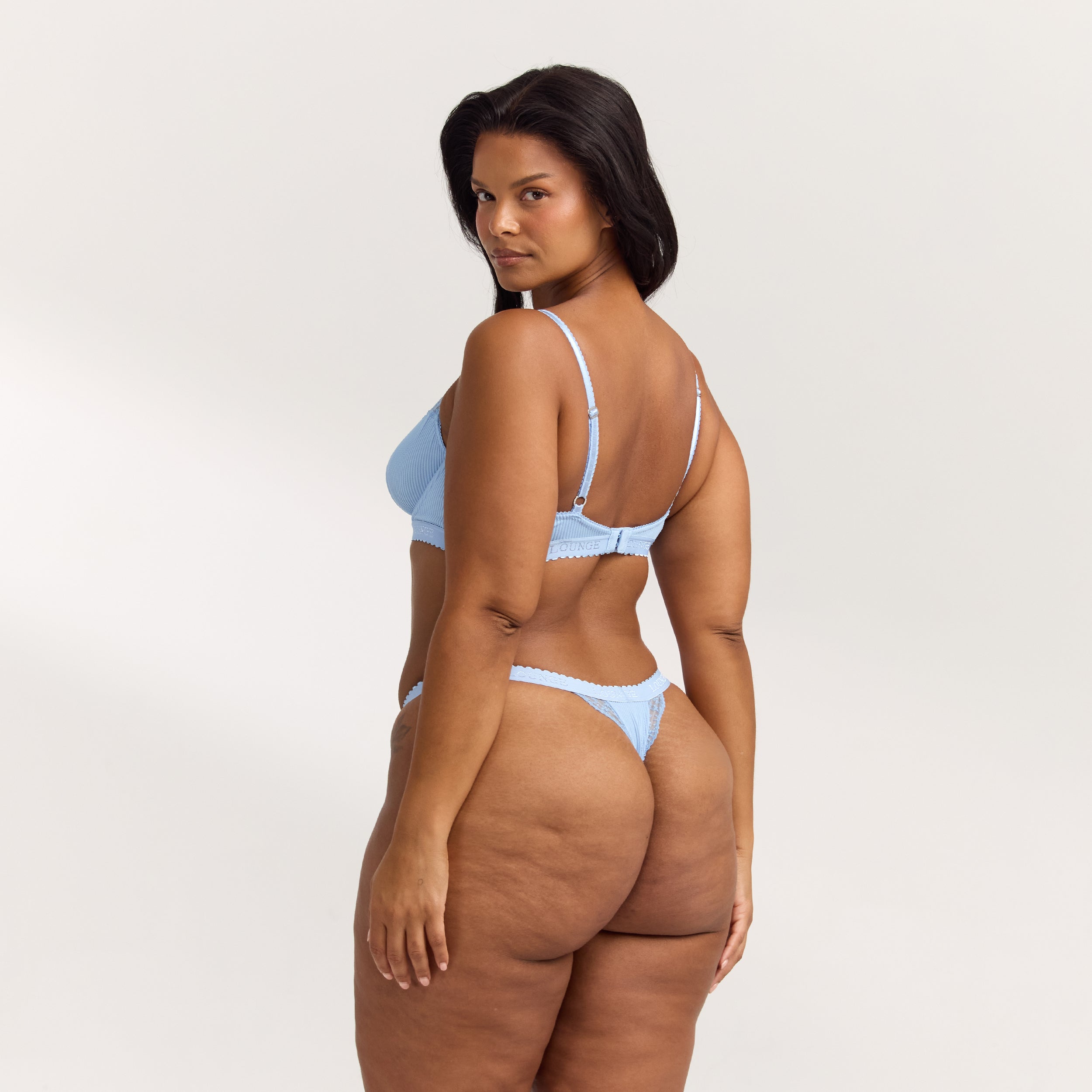 Ribbed Balcony Bra | Ribbed Balcony Bra  - Blue