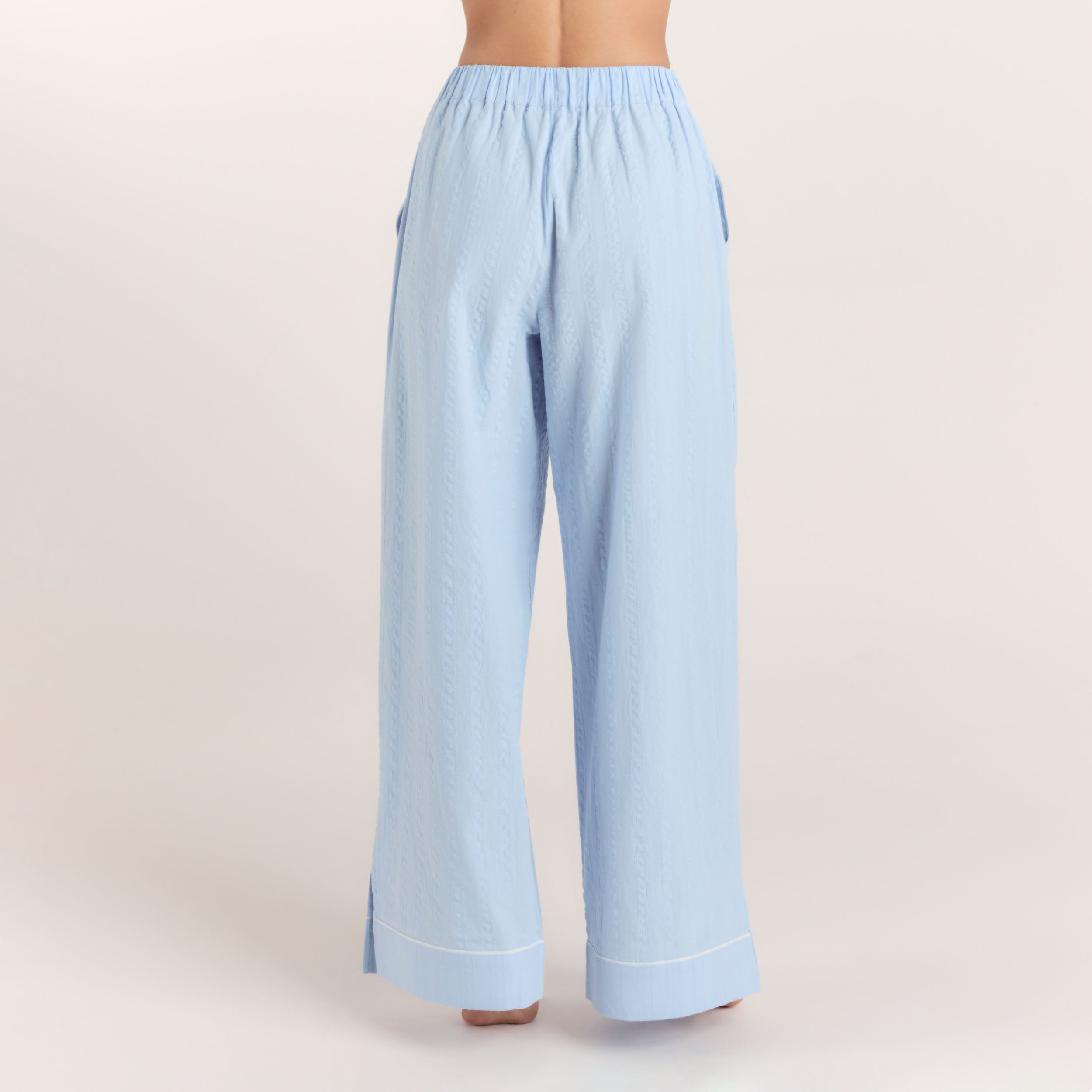 Textured Cotton Pajama Pants | Textured Cotton Pajama Pants - Blue