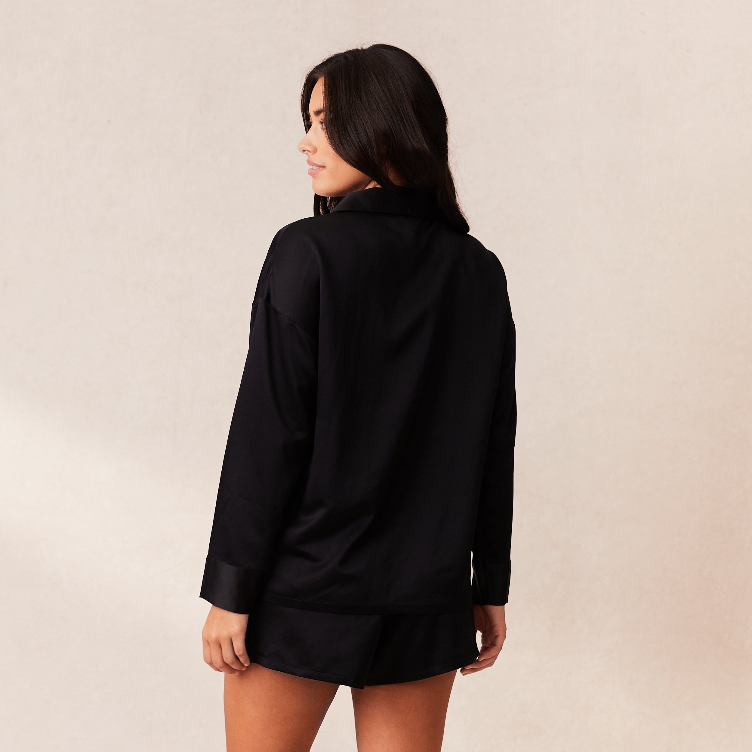 Classic Satin Pajama Shirt | Samaria, S