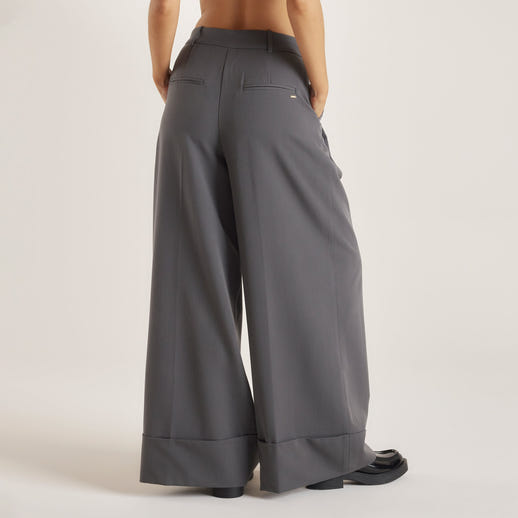 Tailored Turn-Up Pants - Charcoal alternate
