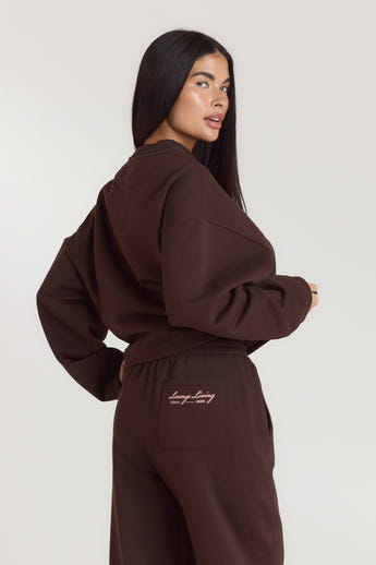 Lounge Living Quarter-Zip Jumper - Chocolate alternate