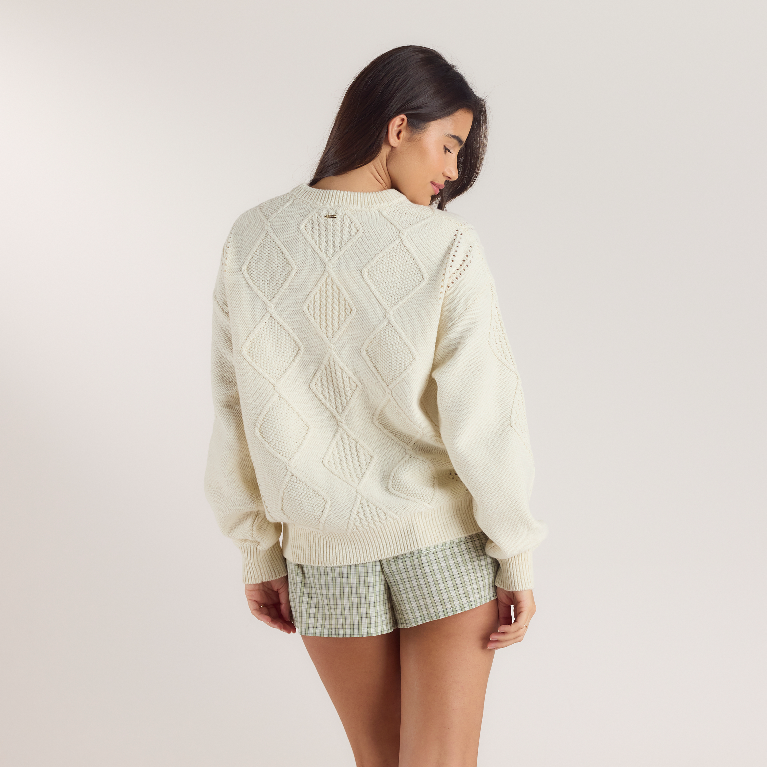 Cable-Knit Sweater - Cream alternate