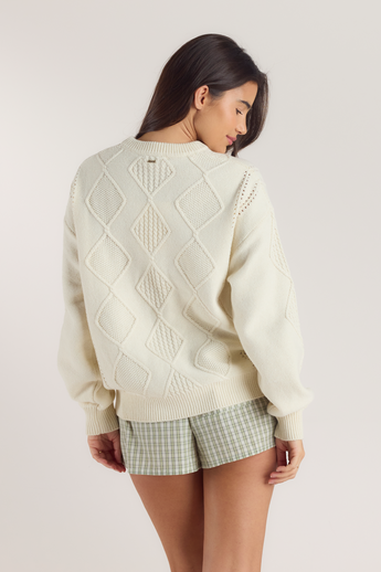 Cable-Knit Sweater - Cream alternate