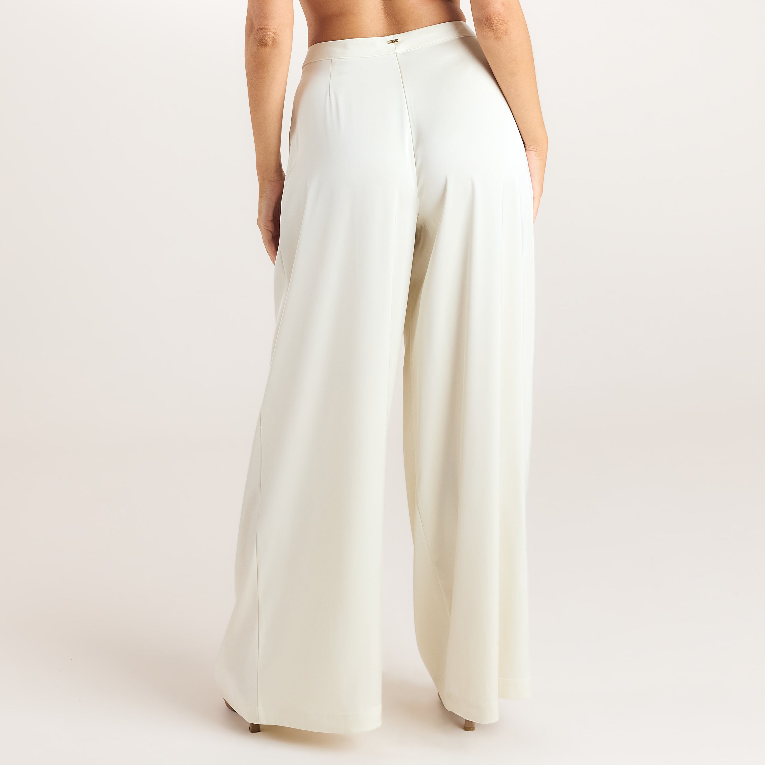 Satin Pleated Pants | Satin Pleated Pants - Cream