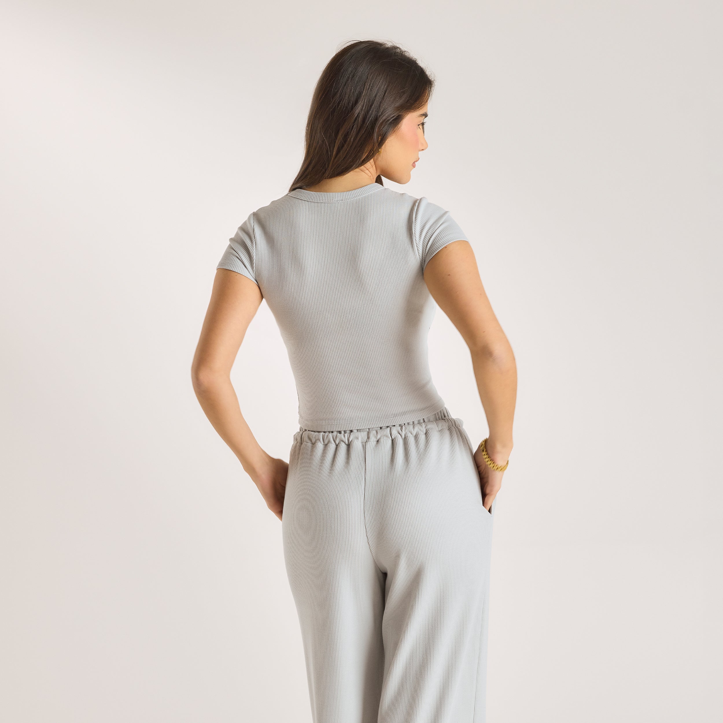 Waffle Baby Tee  | Waffle Baby Tee - Frost Grey