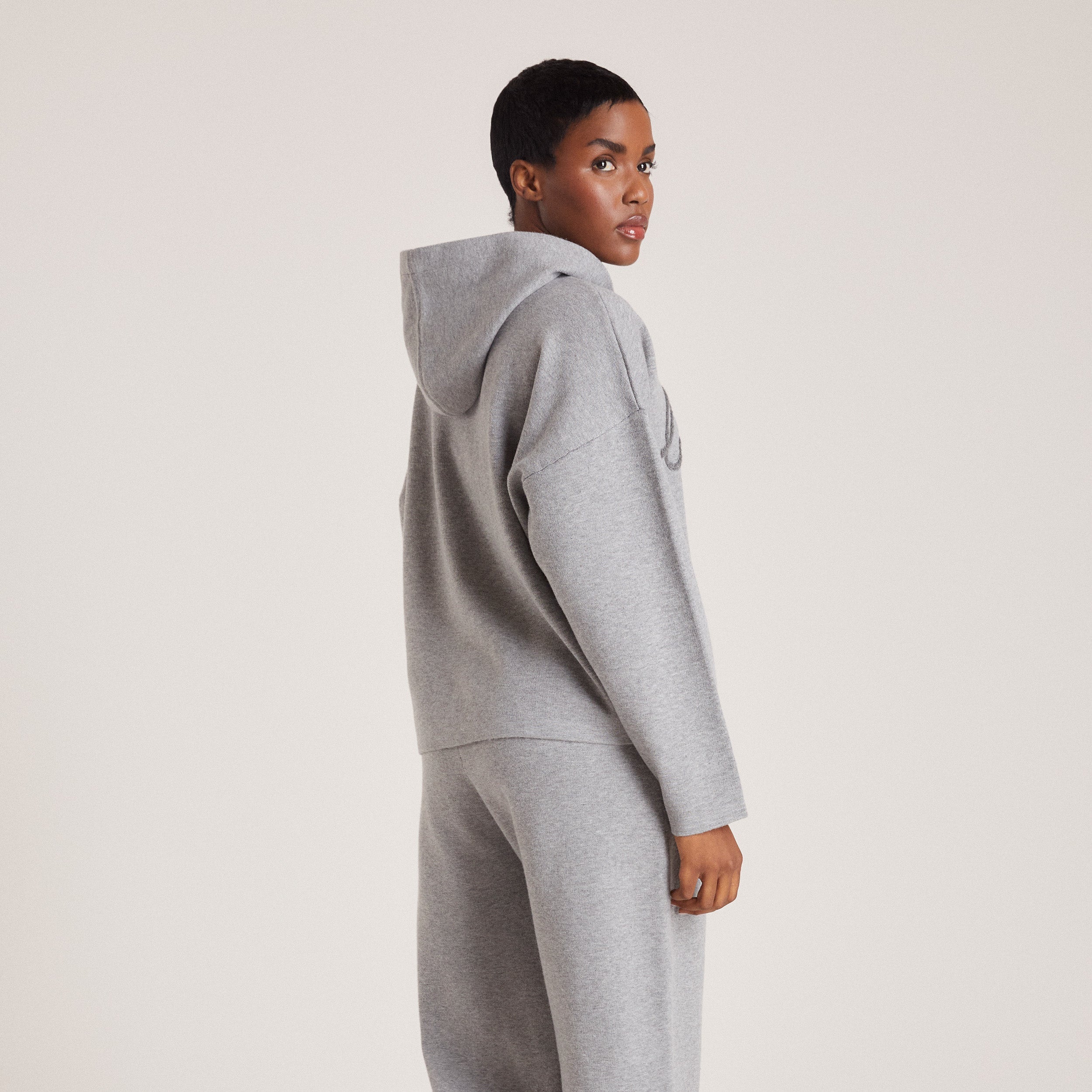 Knitted Lounge Hoodie | Knitted Lounge Hoodie - Grey Marl