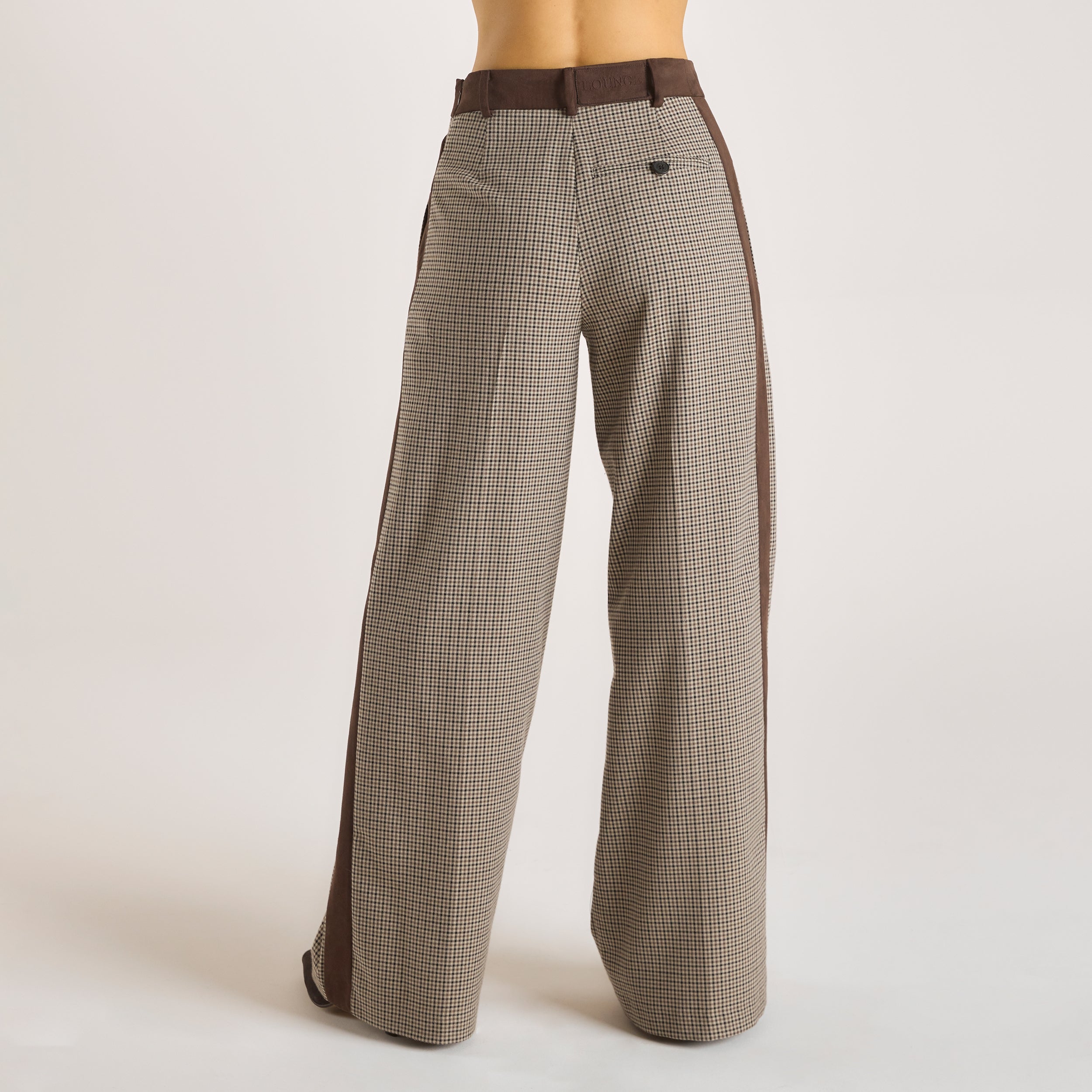 Houndstooth Pants  | Houndstooth Pants - Brown
