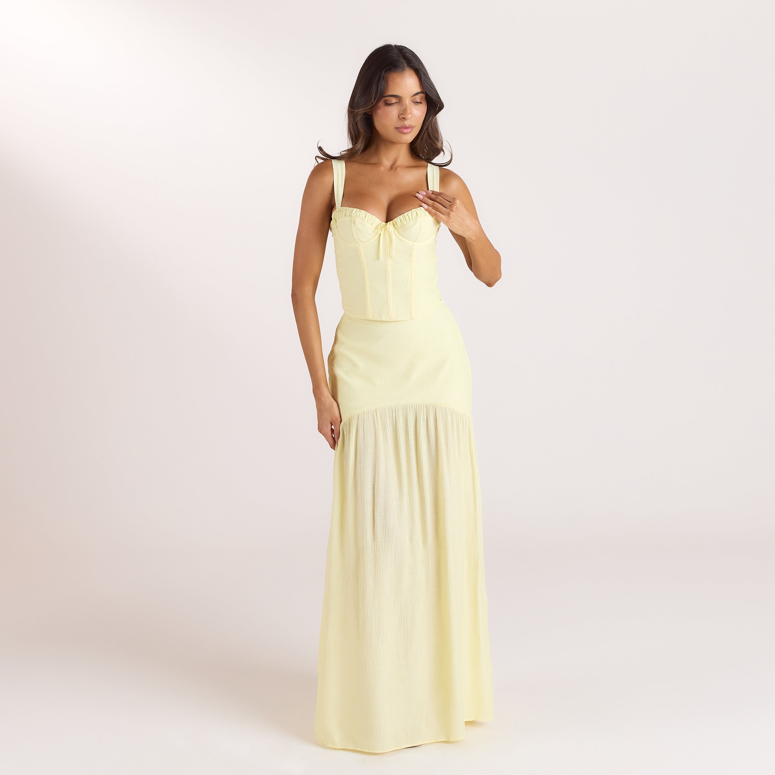 Sheer Maxi Skirt - Lemon alternate
