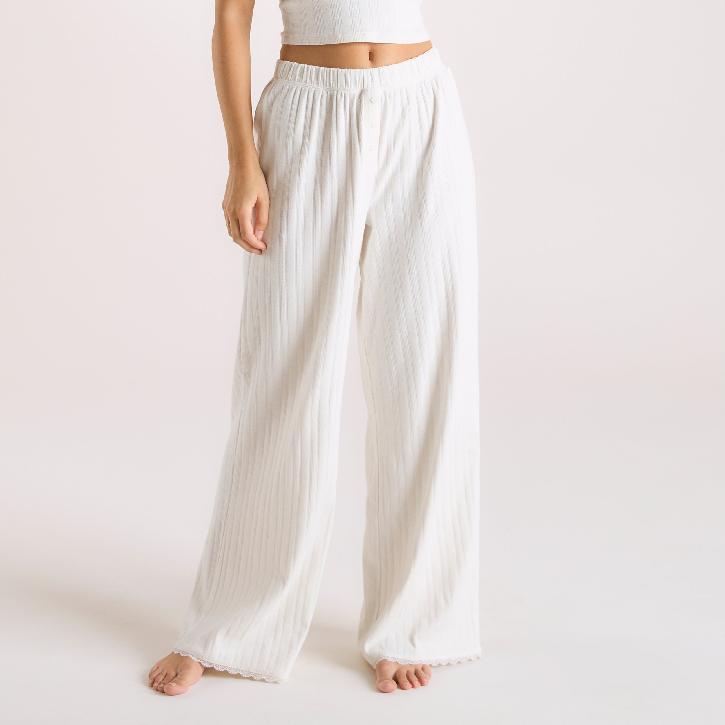 Pointelle Pajama Pants | Pointelle Pajama Pants - Cream