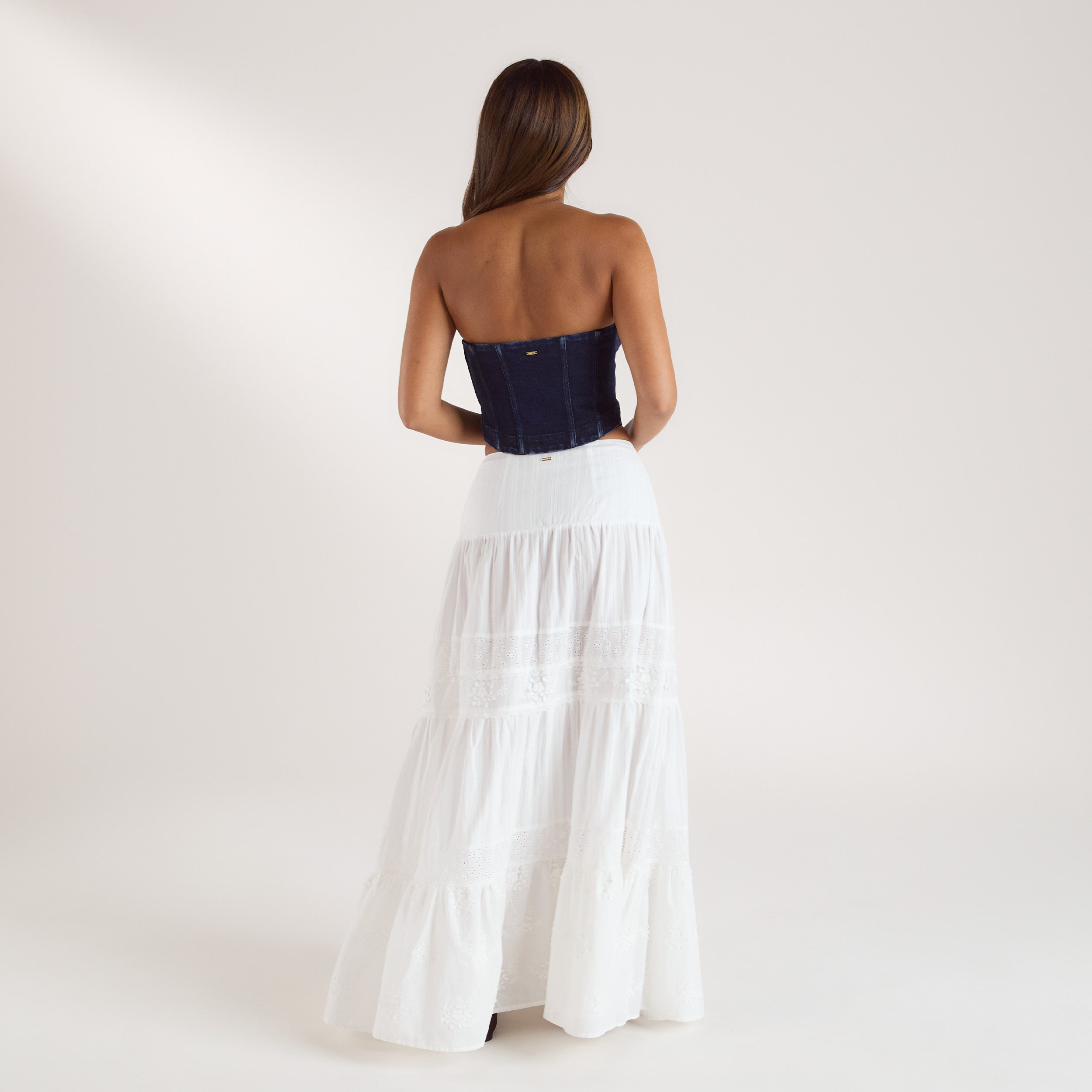 Tiered Maxi Skirt | Tiered Maxi Skirt - White