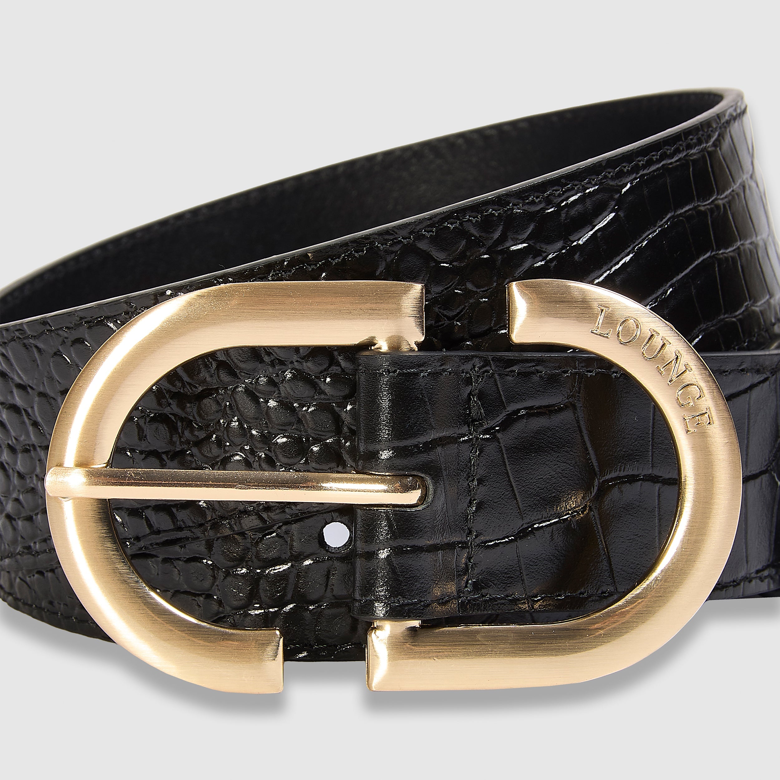 Curved Buckle Belt | Curved Buckle Belt - Black