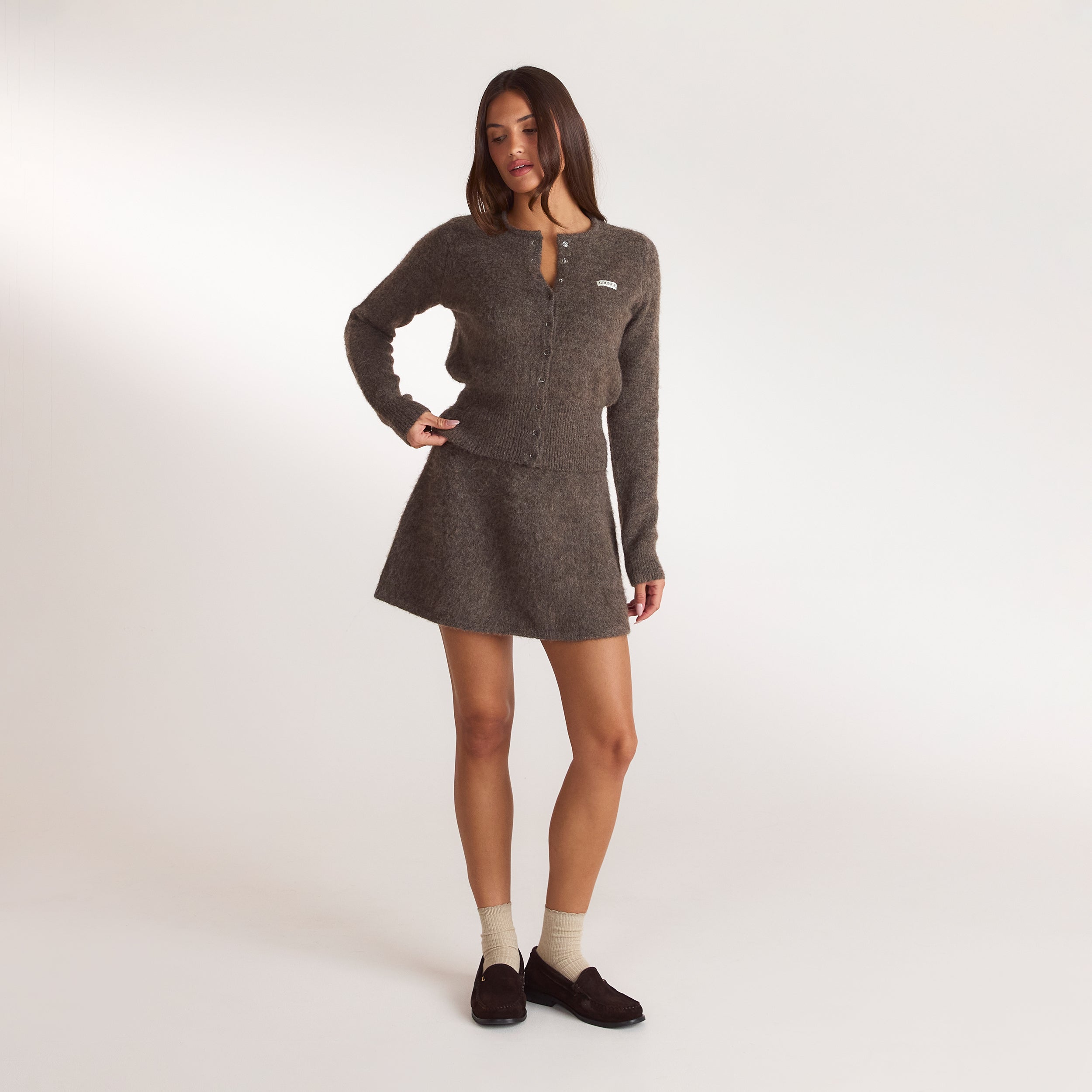 Cinched Knit Cardigan | Cinched Knit Cardigan - Ash Brown