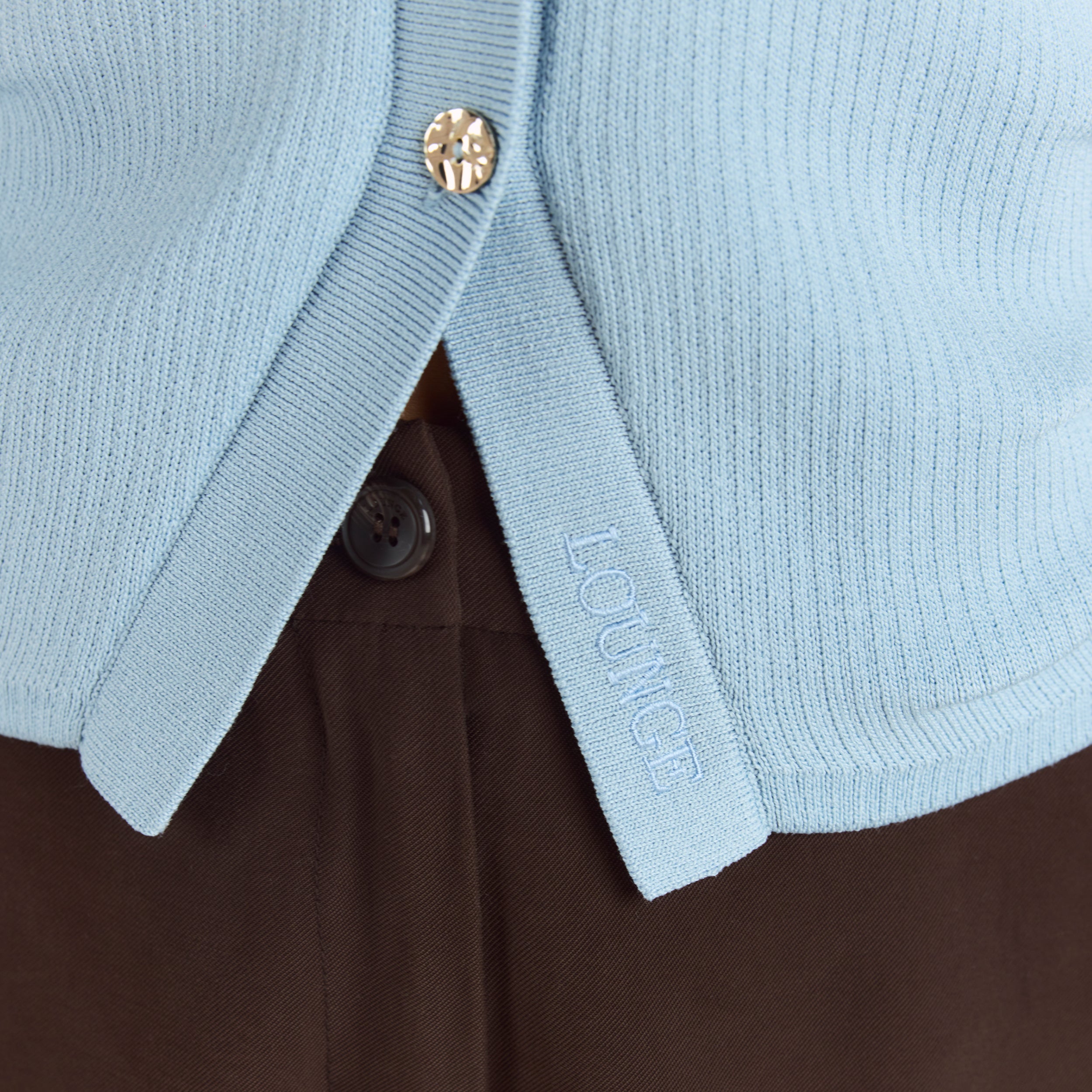 Ribbed Knitted Cardigan | Ribbed Knitted Cardigan - Light Blue