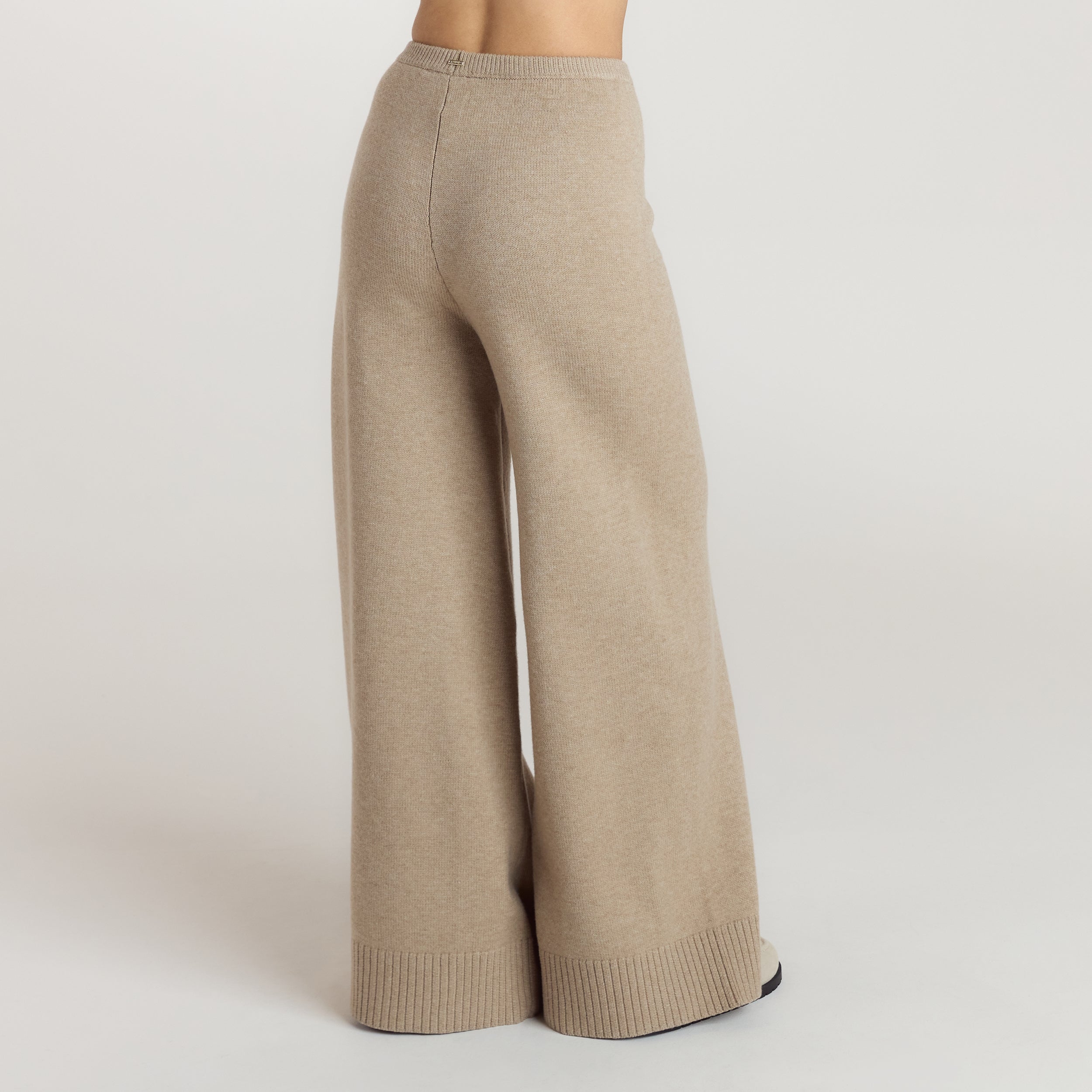 Ribbed Hem Knitted Pants | Ribbed Hem Knitted Pants - Mink
