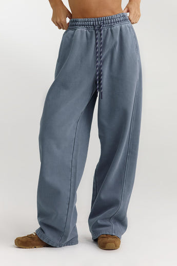 Straight-Leg Sweatpants - Washed Blue